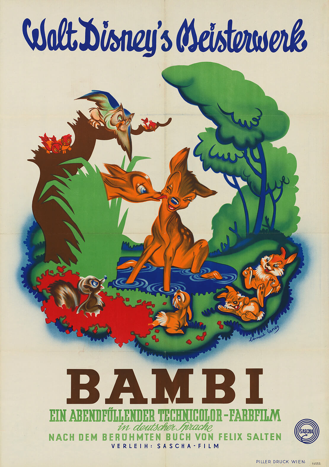Werbeplakat für den Film Bambi, 1951, Wienbibliothek im Rathaus 