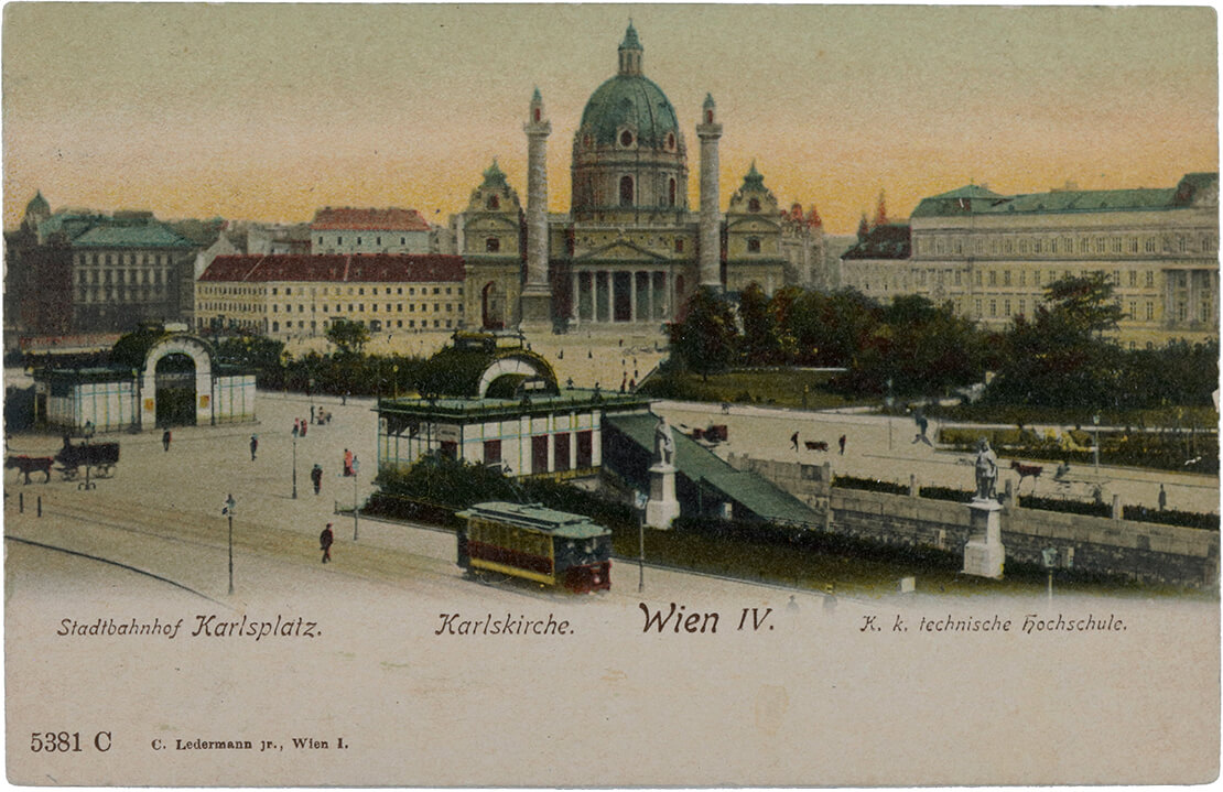 „Ungelaufene“, d.h. nicht verschickte Ansichtskarte, um 1900, Wien Museum 