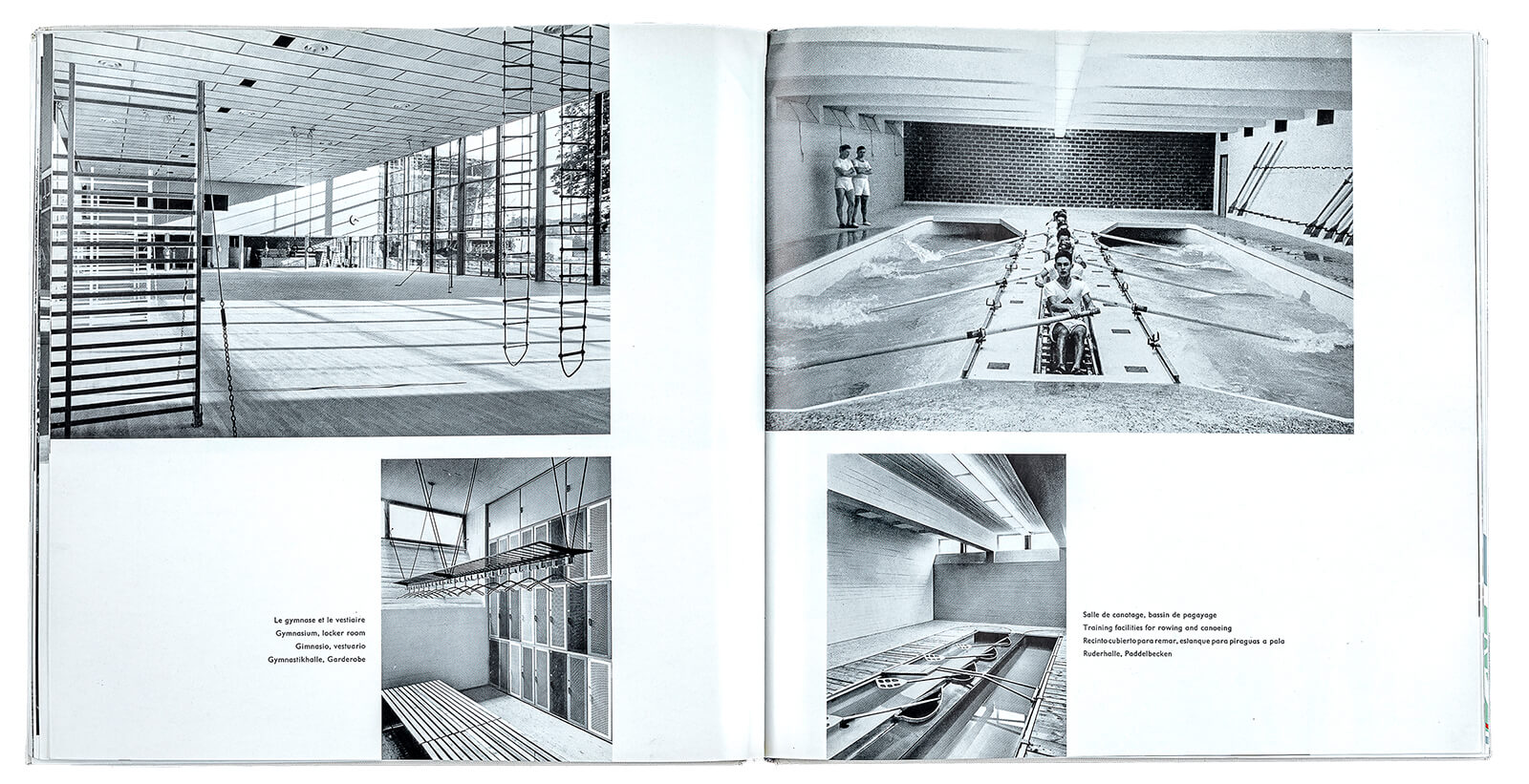 Gymnastikhalle und Ruderhalle in dem Buch „Wien meldet seine Kandidatur für die Olympischen Spiele 1964“, 1958, Foto: Stephan Doleschal 