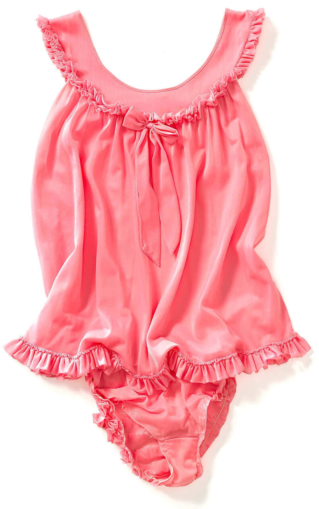 In der zweiten Hälfte der 1950er Jahre kam eine minimalistische Variante des Damenpyjamas in Mode, benannt nach dem US-amerikanischen Film „Baby Doll“: Baby Doll aus Perlon, um 1960, Wien Museum 