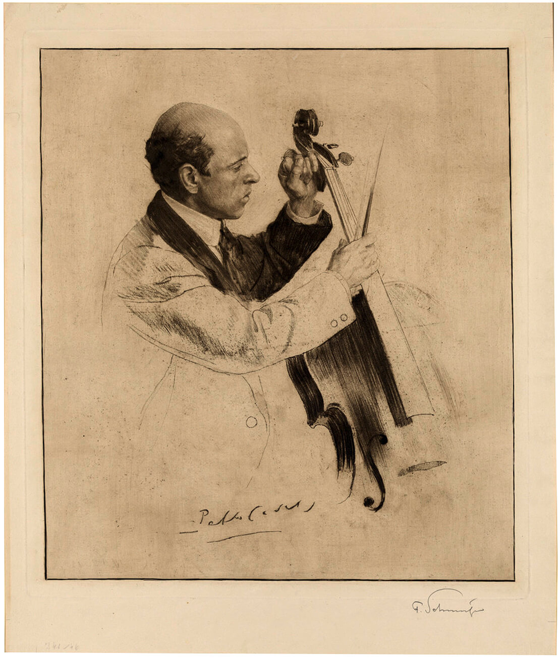Ferdinand Schmutzer: Der Cellist Pablo Casals, 1914, Wien Museum 