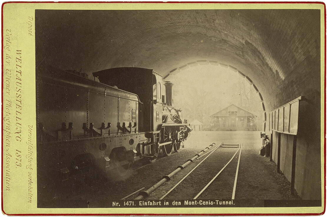 Michael Frankenstein, Einfahrt in den Mont-Cenis-Tunnel auf der Wiener Weltausstellung 1873, Wien Museum 