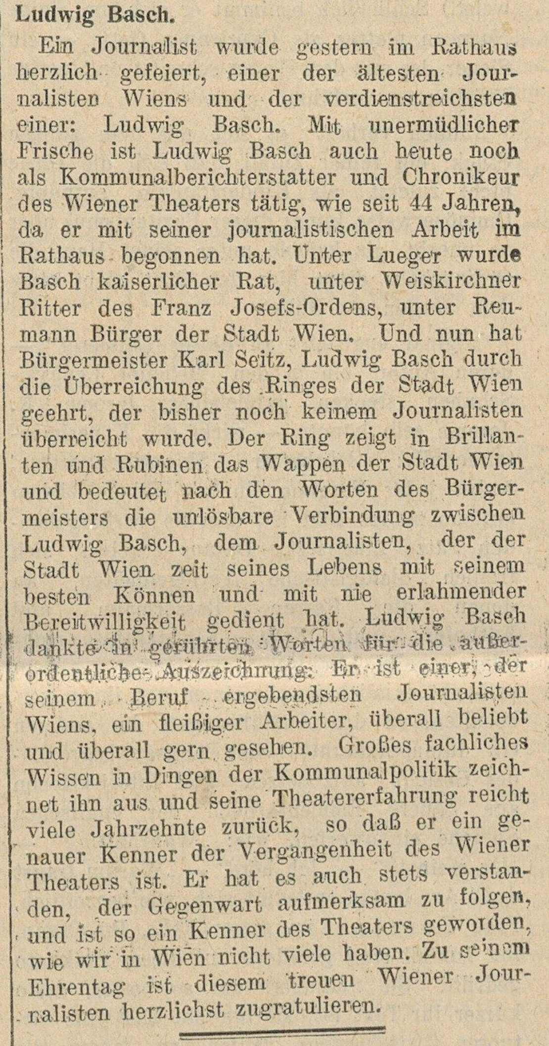 Bericht in „Die Stunde“ 24. Dezember 1925, Quelle: ANNO/ÖNB 