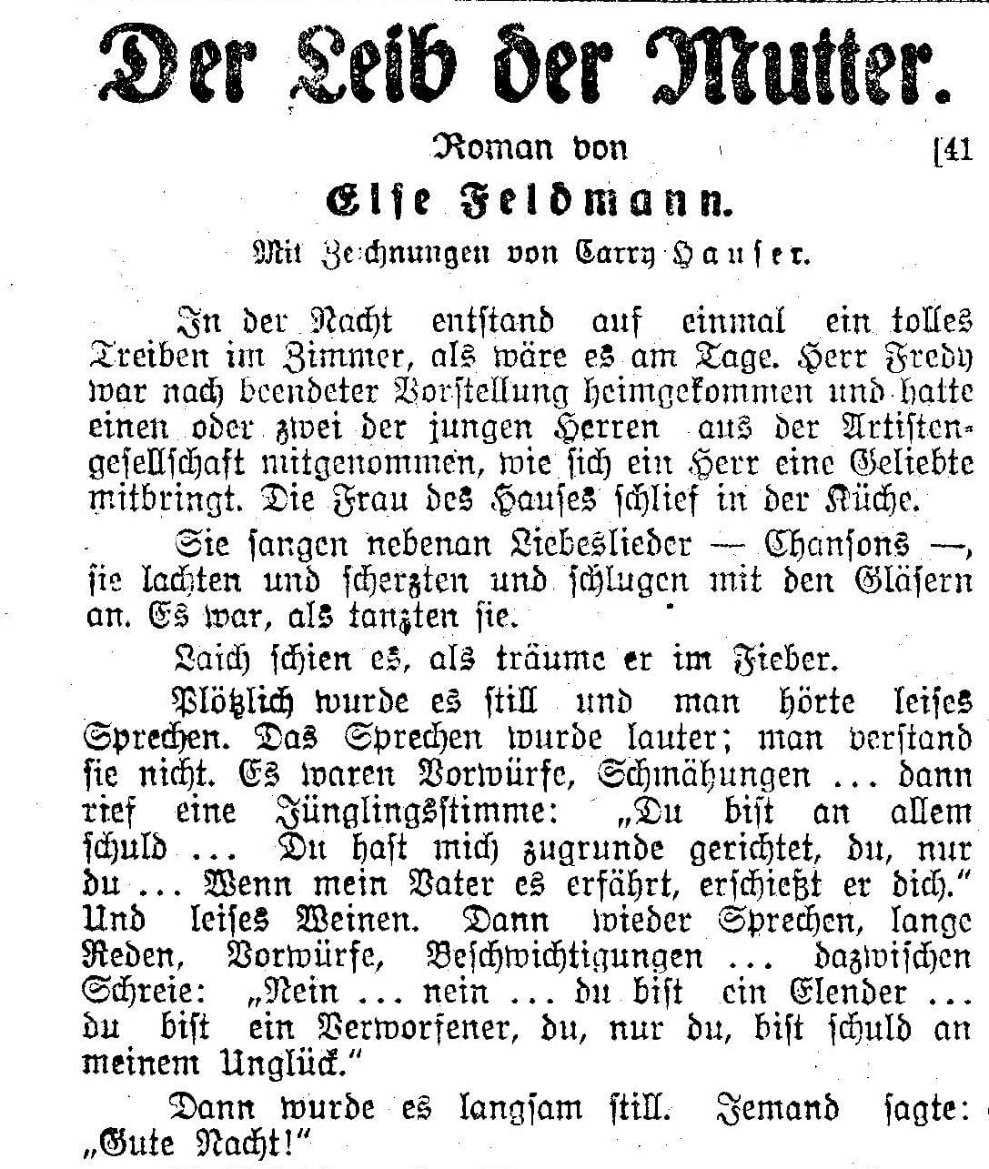 Beginn des Romans, abgedruckt am 5. Mai 1924 in der Arbeiter Zeitung, Quelle: ANNO/ÖNB 