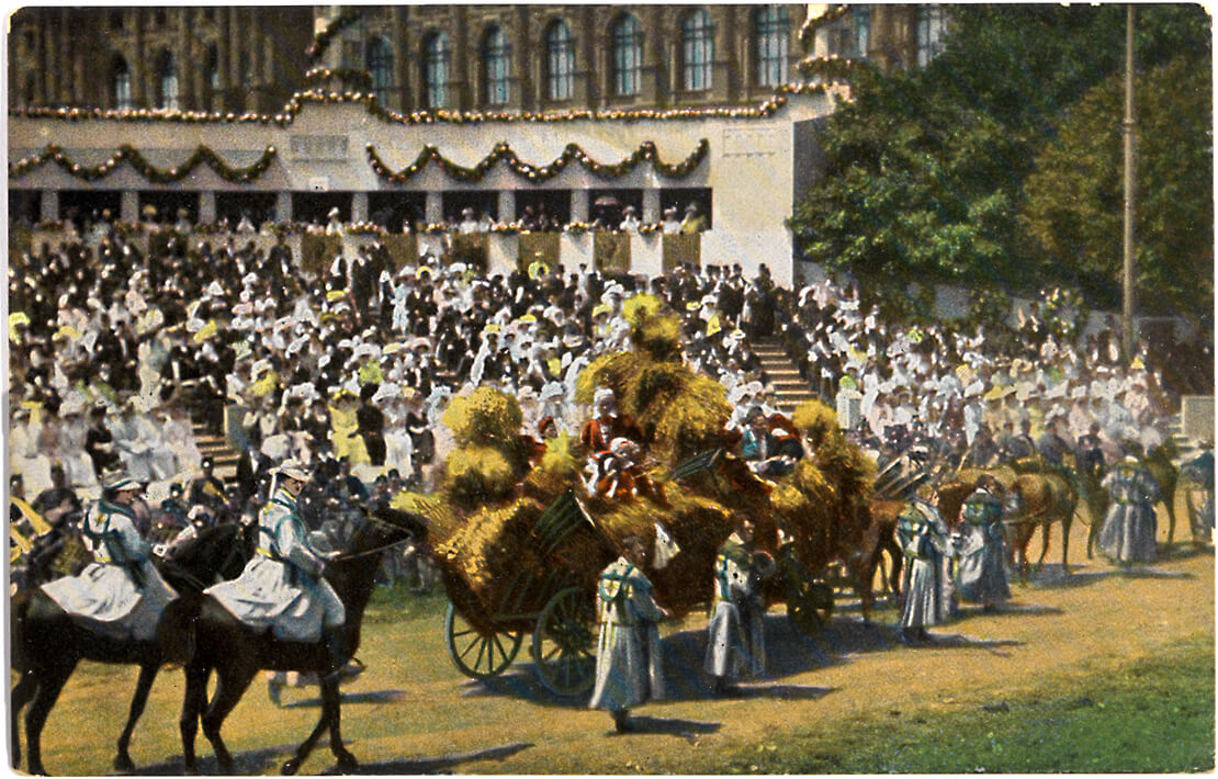 Huldigungsfestzug Kaiser Franz Joseph 1908, Gruppe Galizien, Ansichtskarte, Wien Museum 