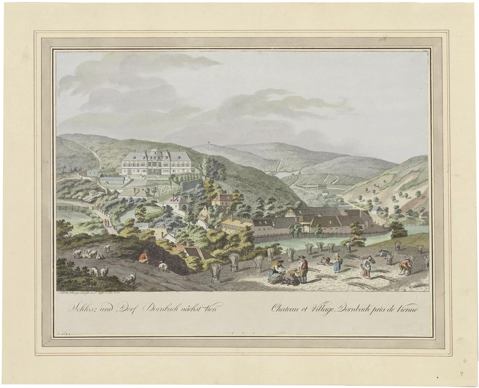 Johann Andreas Ziegler: „Schlosz und Dorf Dornbach nächst Vien", 1780, Verlag Artaria, Wien Museum 