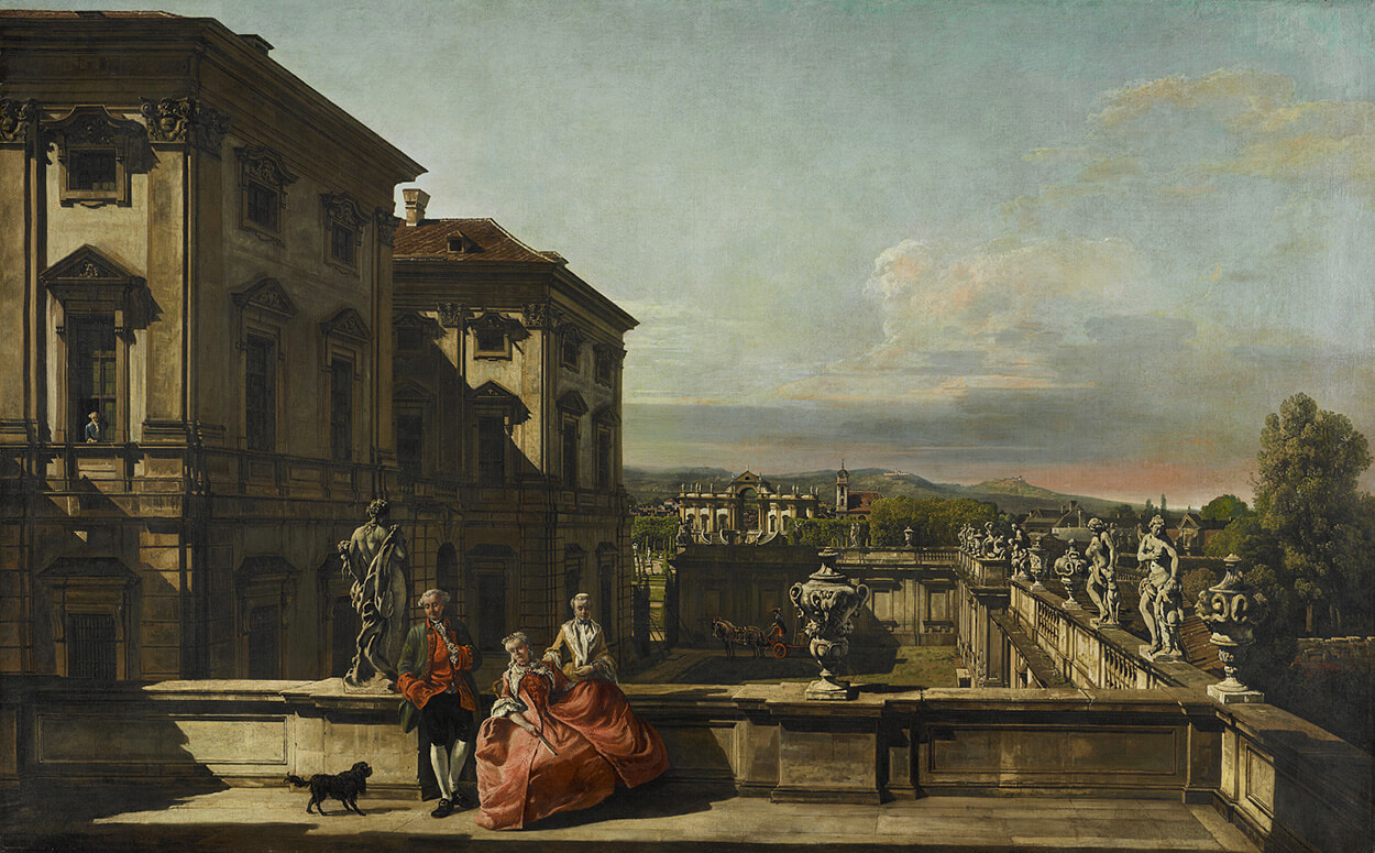 Bernardo Bellotto: Das Gartenpalais Liechtenstein in Wien von Osten, 1759/60, Öl auf Leinwand, LIECHTENSTEIN. The Princely Collections, Vaduz–Vienna 