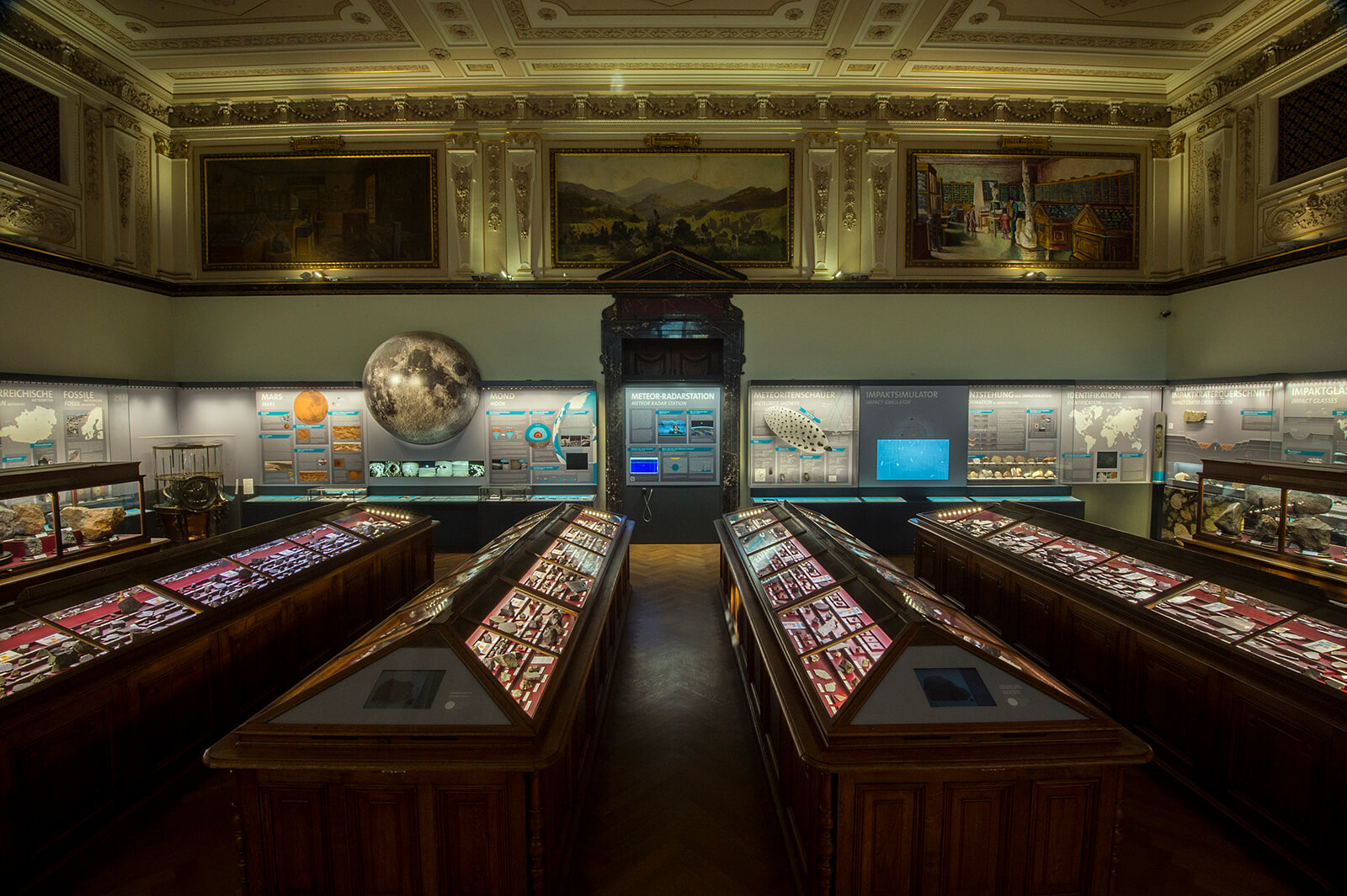 Blick in den Raum mit der Meteoritensammlung im Naturhistorischen Museum, Foto: NHM Wien, Kurt Kracher 