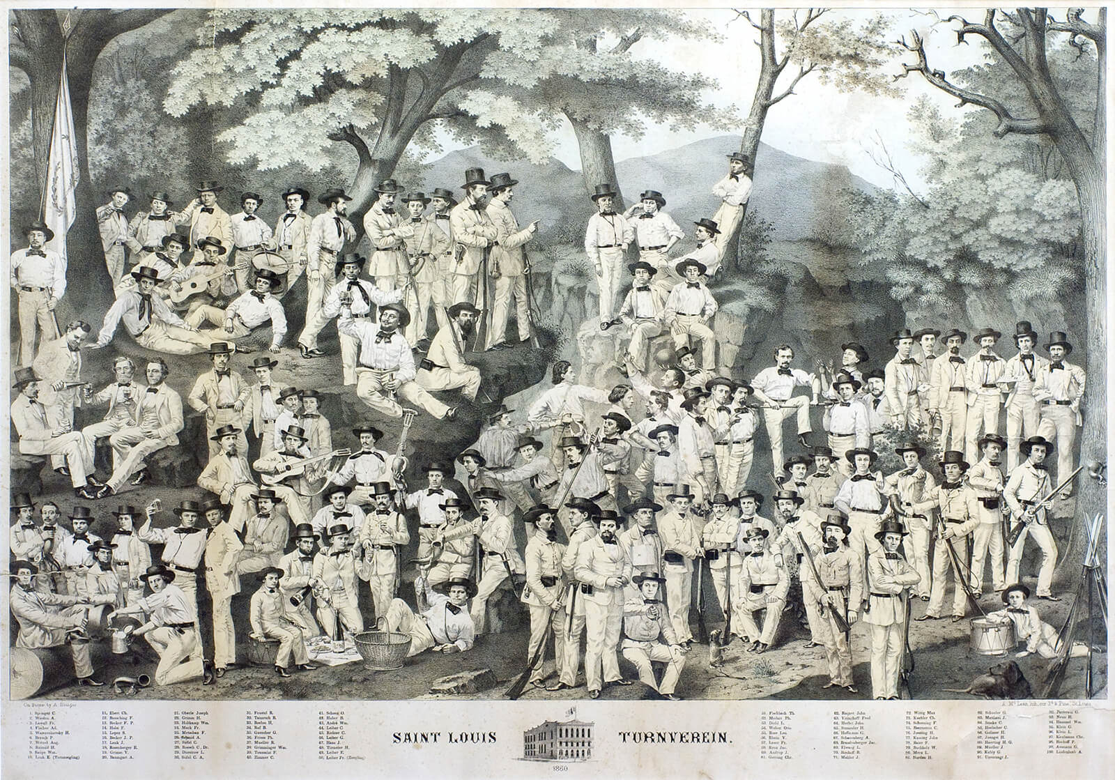 Die 1848er fanden sich im Exil zu verschiedenen Verbänden zusammen, wie dem St. Louis Turnverein, 1860, Civil War Virutal Museum, Quelle: Wikimedia Commons 