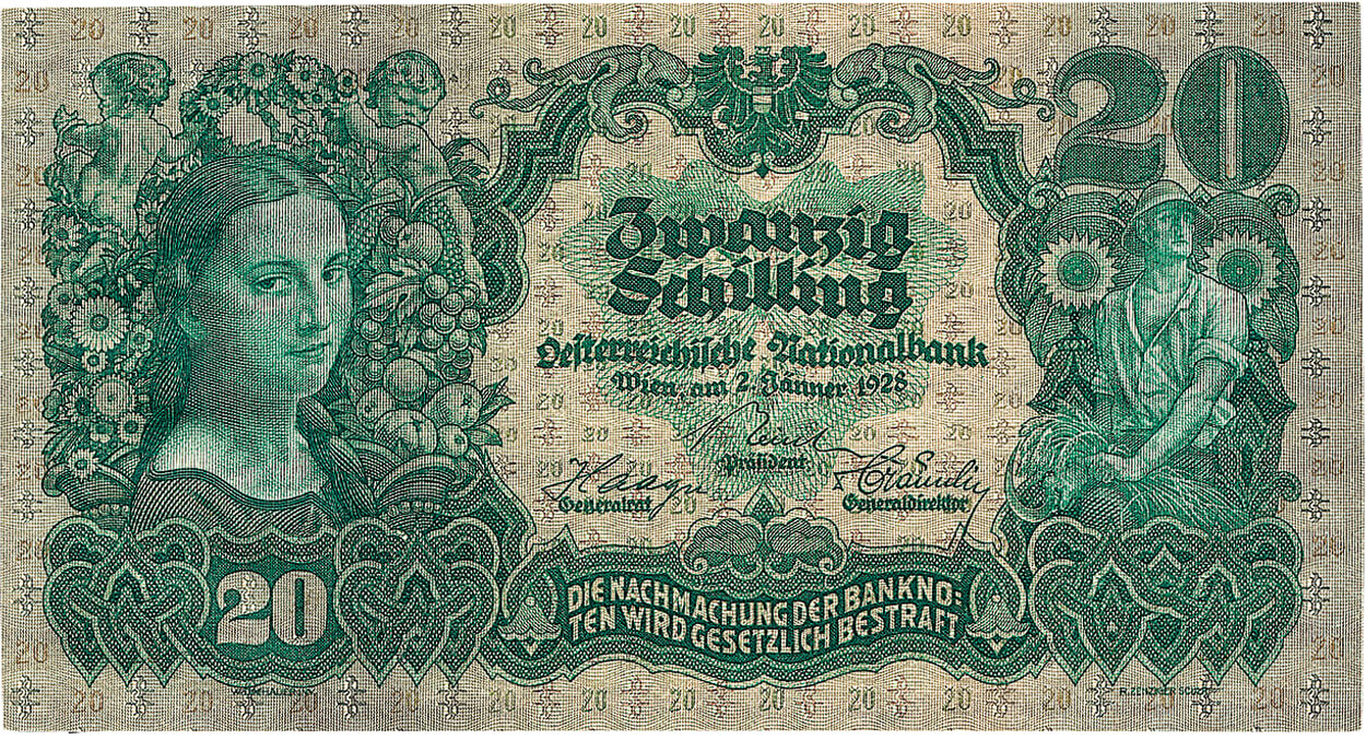20 Schilling bekam Friedrich Guzmann, wenn er einsamen Männern Gesellschaft leistete. Foto: Geldmuseum der Österreichischen Nationalbank, Wien 