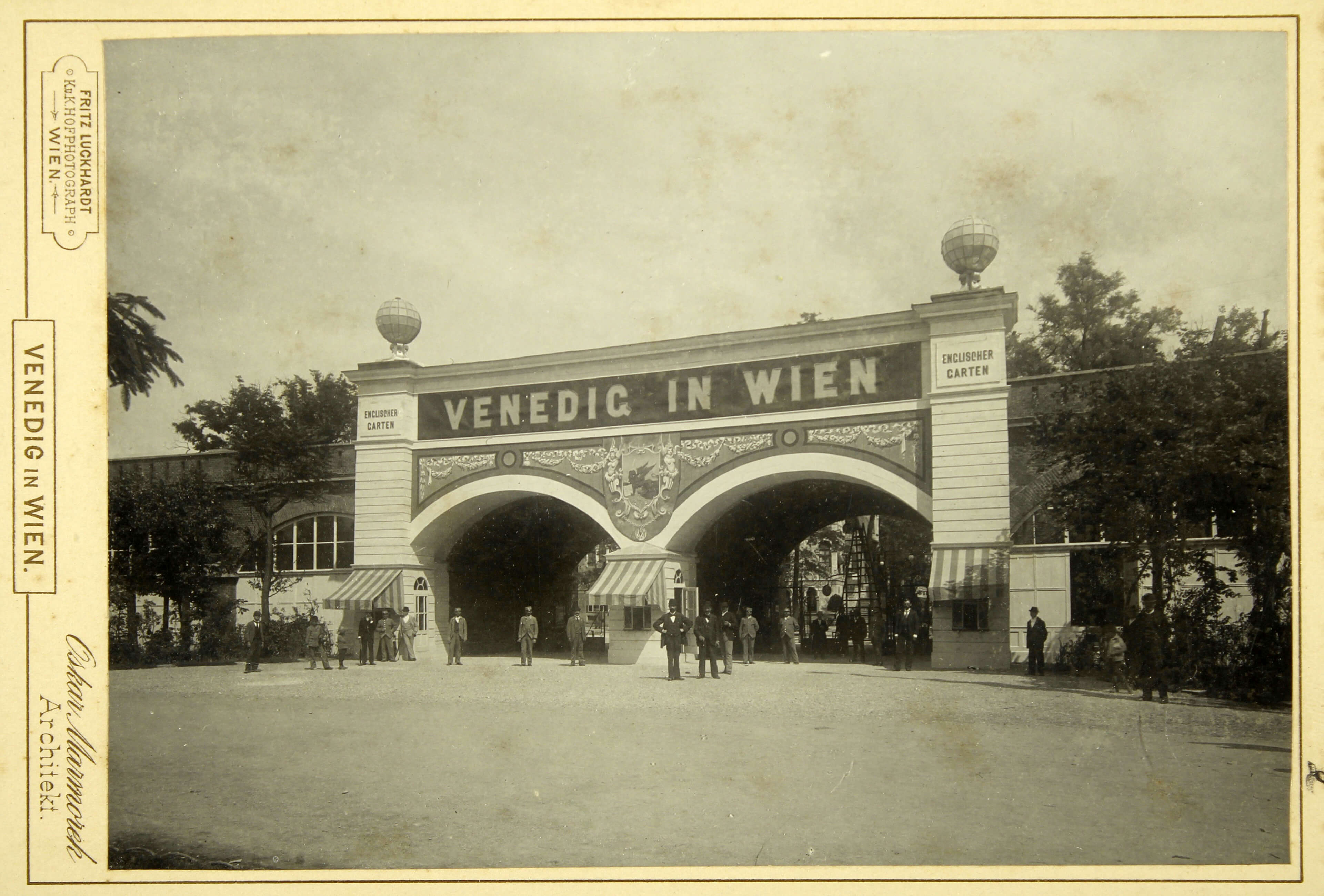 Haupteingang zu „Venedig in Wien“ am Praterstern, 1895. Photographie von Fritz Luckhardt. Archiv Seemann/brandstaetter images/picturedesk.com 