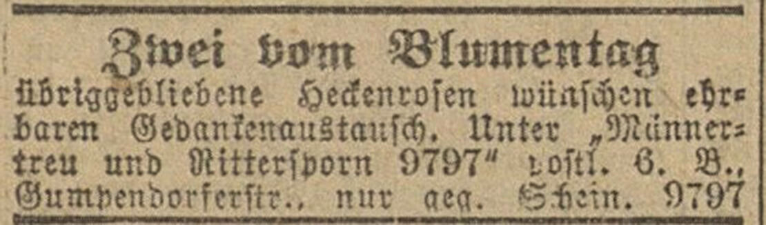 Annonce aus dem „Neuen Wiener Tagblatt“, 18. Mai 1911, ANNO/ÖNB 