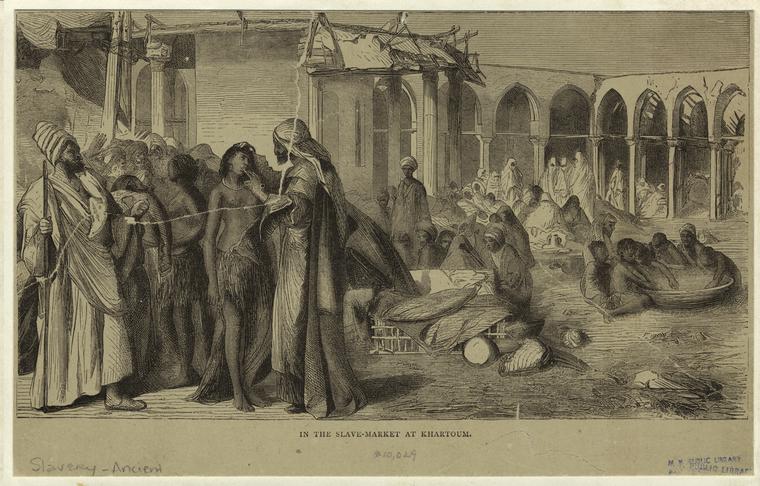 Sklavenmarkt in Khartum, 1800–1899, New York Public Library 