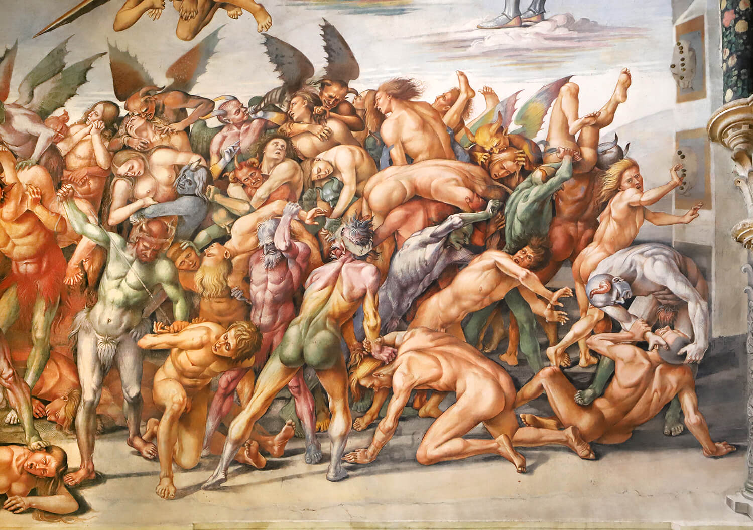 Luca Signorelli: Die Verdammten aus den Fresken im Dom zu Orvieto, 1499–1505, Ausschnitt, Wikimedia Commons